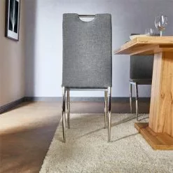 IDIMEX Esszimmerstuhl APOLLO, Set Mit 4 Stühlen Stoff In Grau -Sitzmöbel Verkaufsgeschäft 12274 A0 4N