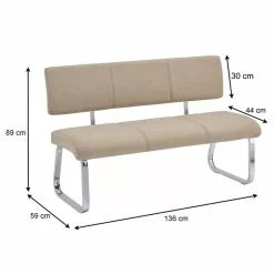 IDIMEX Esszimmerbank VILAS Stoffbezug In Beige -Sitzmöbel Verkaufsgeschäft 12376 5 N