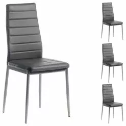 IDIMEX Esszimmerstuhl NATHALIE Im 4er Set In Grau