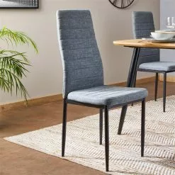 IDIMEX Esszimmerstuhl NATHALIE Im 4er Set In Grau Mit Stoffbezug -Sitzmöbel Verkaufsgeschäft 12556 A0 1N