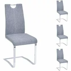 IDIMEX Schwingstuhl SABA Im 4er Set In Grau