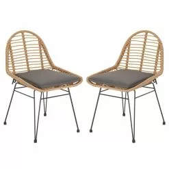 IDIMEX Esszimmerstuhl Gartenstuhl LOBOS Im 2er Set Aus Flechtrattan