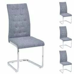 IDIMEX Schwingstuhl CHLOE Im 4er Set In Grau