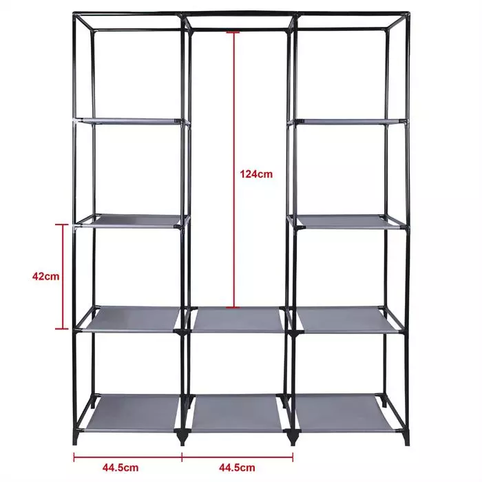 IDIMEX Stoffkleiderschrank STEVEN, 1 Kleiderstange, 9 Regale 7 IDIMEX Stoffkleiderschrank STEVEN, 1 Kleiderstange, 9 Regale – Bild 5
