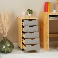 IDIMEX Rollcontainer LAGOS Mit 5 Schubladen In Natur/grau 10 IDIMEX Rollcontainer LAGOS Mit 5 Schubladen In Natur/grau -Sitzmöbel Verkaufsgeschäft 2116 AC2