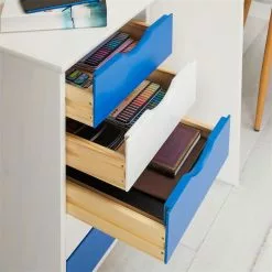 IDIMEX Rollcontainer LAGOS Mit 5 Schubladen In Weiß/blau -Sitzmöbel Verkaufsgeschäft 2117 AC4