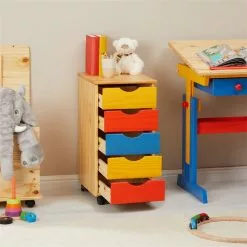 IDIMEX Rollcontainer LAGOS Mit 5 Schubladen Bunt -Sitzmöbel Verkaufsgeschäft 2121 AC2