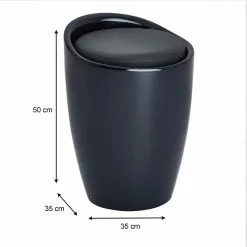 IDIMEX Badhocker DANIEL Mit Stauraum Grau -Sitzmöbel Verkaufsgeschäft 30205 3 N2