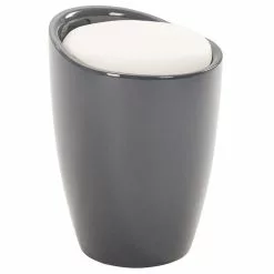 IDIMEX Badhocker DANIEL Mit Stauraum Grau/weiß