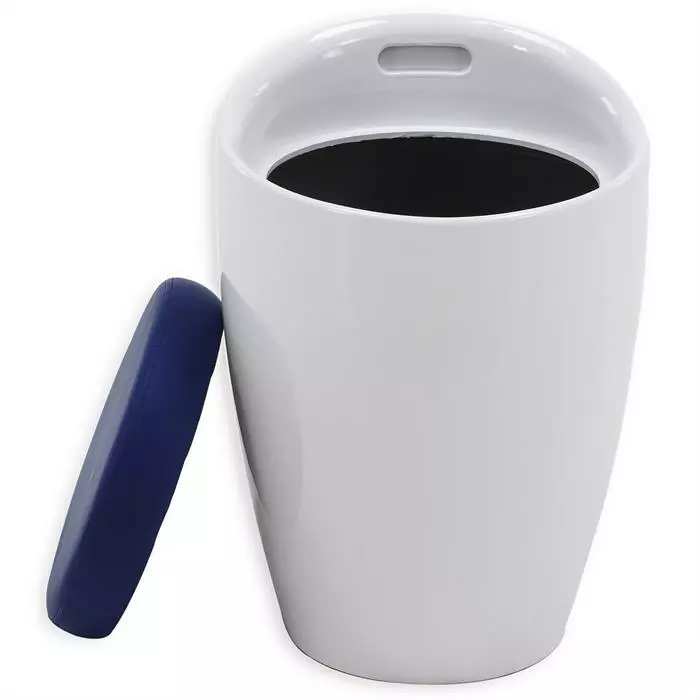 IDIMEX Badhocker DANIEL Mit Stauraum Weiß/blau 4 IDIMEX Badhocker DANIEL Mit Stauraum Weiß/blau – Bild 2