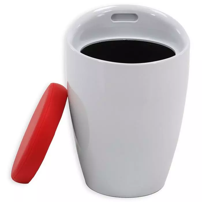 IDIMEX Badhocker DANIEL Mit Stauraum Weiß/rot 4 IDIMEX Badhocker DANIEL Mit Stauraum Weiß/rot – Bild 2