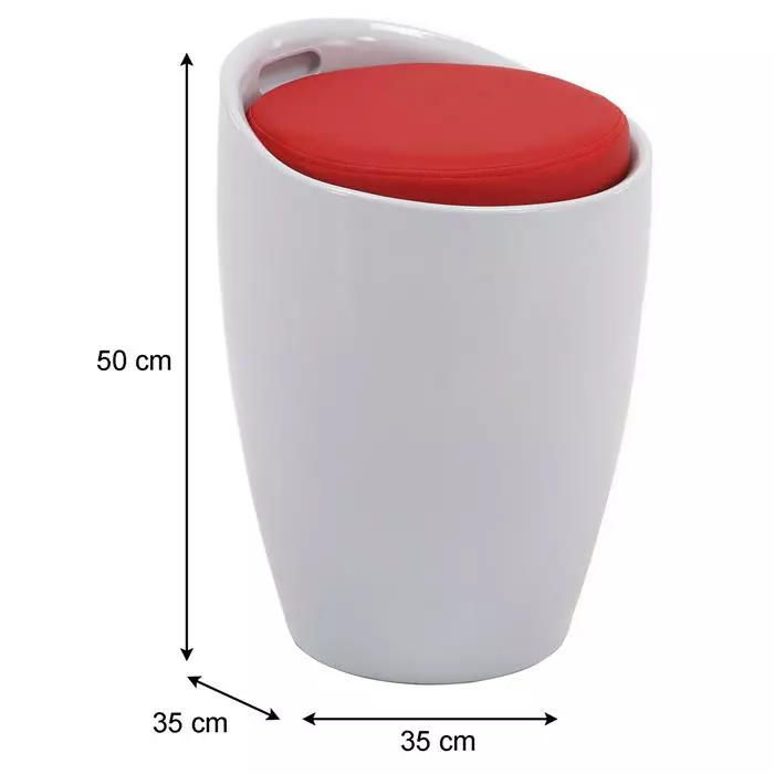 IDIMEX Badhocker DANIEL Mit Stauraum Weiß/rot 5 IDIMEX Badhocker DANIEL Mit Stauraum Weiß/rot – Bild 3