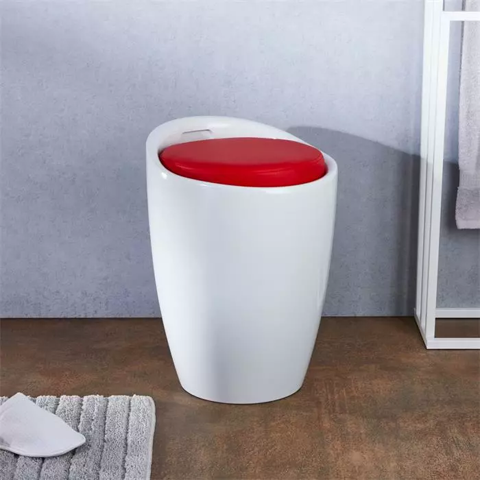 IDIMEX Badhocker DANIEL Mit Stauraum Weiß/rot 6 IDIMEX Badhocker DANIEL Mit Stauraum Weiß/rot – Bild 4