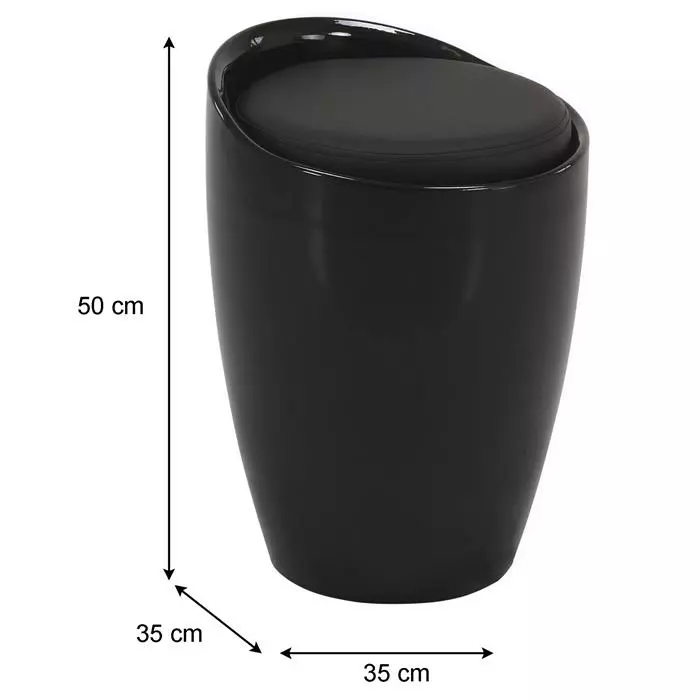 IDIMEX Badhocker DANIEL Mit Stauraum Schwarz 5 IDIMEX Badhocker DANIEL Mit Stauraum Schwarz – Bild 3