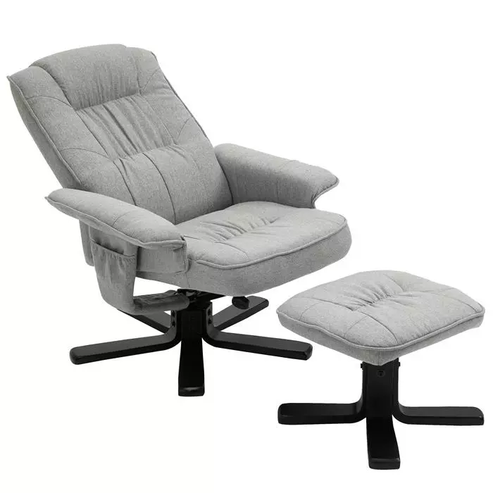 IDIMEX Relaxsessel CHARLY Mit Hocker Und Stoffbezug Grau/schwarz 6 IDIMEX Relaxsessel CHARLY Mit Hocker Und Stoffbezug Grau/schwarz – Bild 4