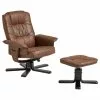 IDIMEX Relaxsessel CHARLY Mit Hocker Und Stoffbezug In Vintage Braun/schwarz