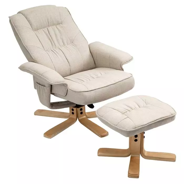 IDIMEX Relaxsessel CHARLY Mit Hocker Und Stoffbezug In Beige 5 IDIMEX Relaxsessel CHARLY Mit Hocker Und Stoffbezug In Beige – Bild 3