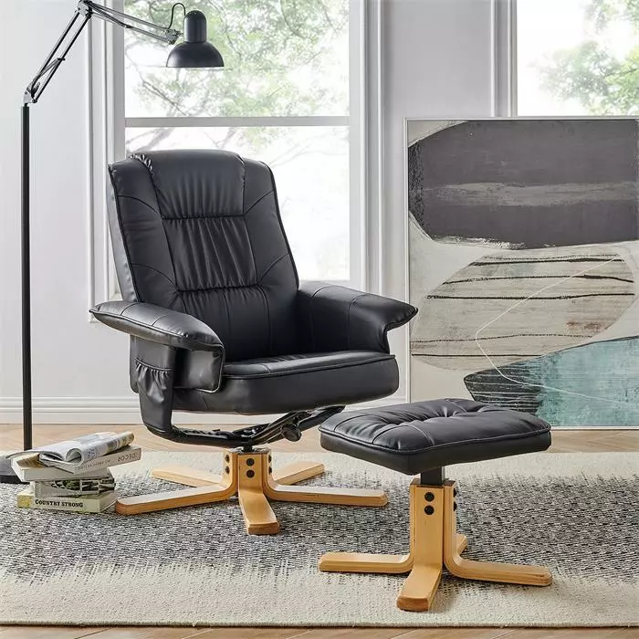 IDIMEX Relaxsessel CHARLY Mit Hocker Und Kunstleder In Schwarz 4 IDIMEX Relaxsessel CHARLY Mit Hocker Und Kunstleder In Schwarz – Bild 2