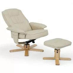 IDIMEX Relaxsessel CHARLY Mit Hocker Und Kunstleder In Beige -Sitzmöbel Verkaufsgeschäft 31102 2 N1