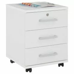 CARO-Möbel Rollcontainer VANCOUVER In Weiß Mit 3 Schubladen