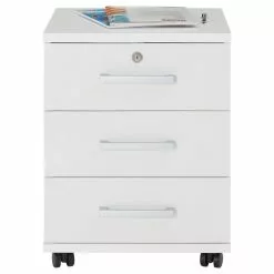 CARO-Möbel Rollcontainer VANCOUVER In Weiß Mit 3 Schubladen -Sitzmöbel Verkaufsgeschäft 51123 1