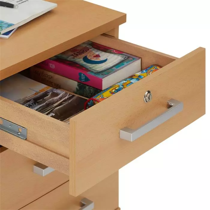 CARO-Möbel Rollcontainer VANCOUVER In Buchefarben Mit 3 Schubladen 6 CARO-Möbel Rollcontainer VANCOUVER In Buchefarben Mit 3 Schubladen – Bild 4