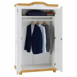IDIMEX Kleiderschrank MÜNCHEN Mit 2 Türen, Kiefer Weiß/braun 11 IDIMEX Kleiderschrank MÜNCHEN Mit 2 Türen, Kiefer Weiß/braun -Sitzmöbel Verkaufsgeschäft 8040 3