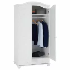 IDIMEX Kleiderschrank BERGEN Mit 2 Türen, Kiefer Weiß -Sitzmöbel Verkaufsgeschäft 8071 2 N1