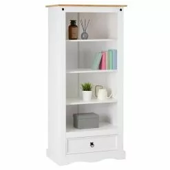 IDIMEX Bücherschrank TEQUILA, Kiefer Massiv Weiß/braun, Mexiko