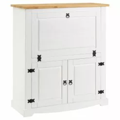 IDIMEX Weinschrank TEQUILA, Kiefer Massiv Weiß/braun, Mexiko Möbel