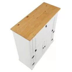 IDIMEX Weinschrank TEQUILA, Kiefer Massiv Weiß/braun, Mexiko Möbel -Sitzmöbel Verkaufsgeschäft 81266 4 N