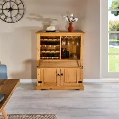 IDIMEX Weinschrank TEQUILA, Kiefer Massiv, Mexico -Sitzmöbel Verkaufsgeschäft 81268 A0 3N