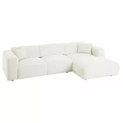 CARO-Möbel Ecksofa NUBES Inkl. Kissen, Chenille In Weiß