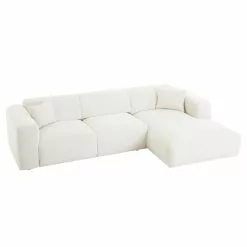 CARO-Möbel Ecksofa NUBES Inkl. Kissen, Chenille In Weiß 10 CARO-Möbel Ecksofa NUBES Inkl. Kissen, Chenille In Weiß -Sitzmöbel Verkaufsgeschäft 92001 3