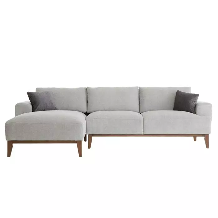 CARO-Möbel Ecksofa SATIA, Chenille In Hellgrau 4 CARO-Möbel Ecksofa SATIA, Chenille In Hellgrau – Bild 2