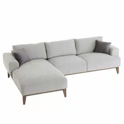 CARO-Möbel Ecksofa SATIA, Chenille In Hellgrau