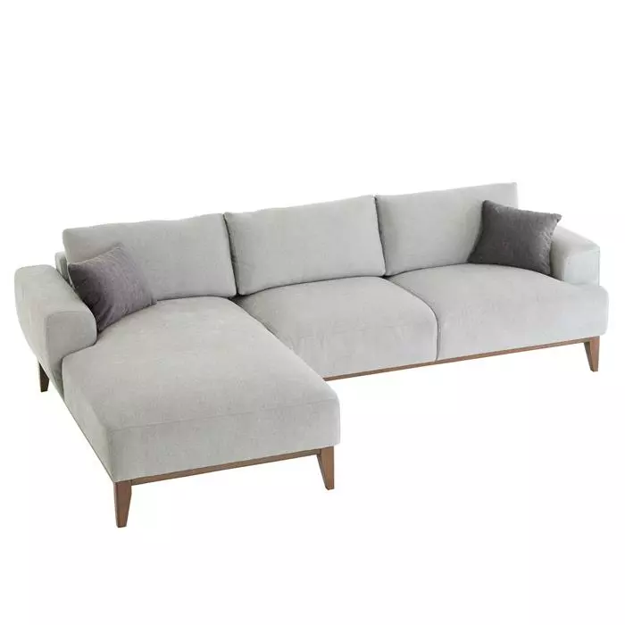 CARO-Möbel Ecksofa SATIA, Chenille In Hellgrau 3 CARO-Möbel Ecksofa SATIA, Chenille In Hellgrau