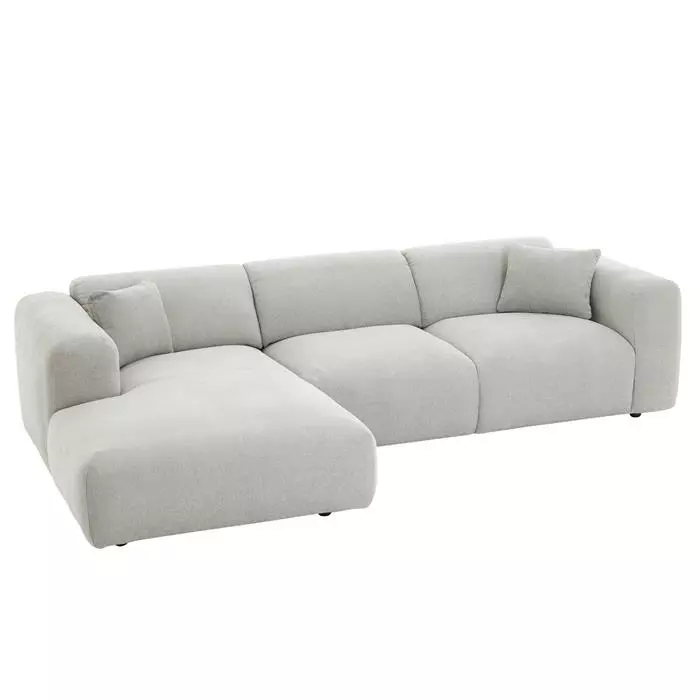 CARO-Möbel Ecksofa NUBES Inkl. Kissen, Chenille In Hellgrau 3 CARO-Möbel Ecksofa NUBES Inkl. Kissen, Chenille In Hellgrau