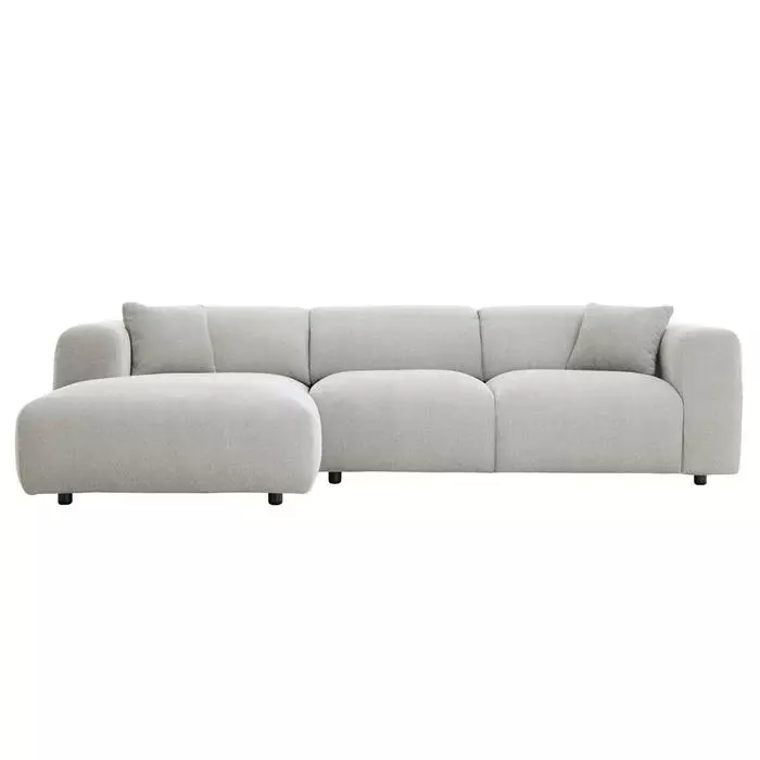 CARO-Möbel Ecksofa NUBES Inkl. Kissen, Chenille In Hellgrau 4 CARO-Möbel Ecksofa NUBES Inkl. Kissen, Chenille In Hellgrau – Bild 2