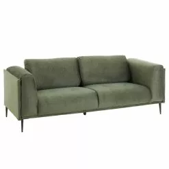 CARO-Möbel Sofa MAGNA Dreisitzer, Samt In Moosgrün
