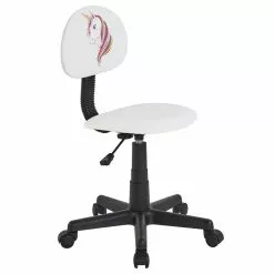 CARO-Möbel Drehstuhl UNICORN Für Kinder, Höhenverstellbar, Kunstleder In Weiß