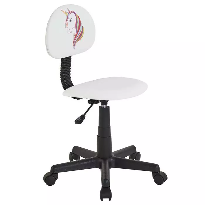 CARO-Möbel Drehstuhl UNICORN Für Kinder, Höhenverstellbar, Kunstleder In Weiß 3 CARO-Möbel Drehstuhl UNICORN Für Kinder, Höhenverstellbar, Kunstleder In Weiß