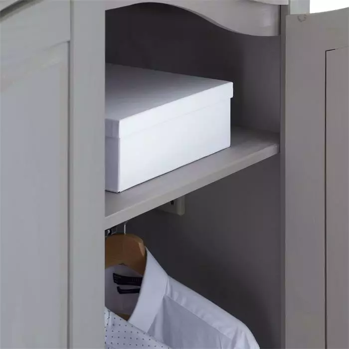 CARO-Möbel Kleiderschrank RAMON Im Mexiko Stil, Kiefer Massiv, Grau/natur 7 CARO-Möbel Kleiderschrank RAMON Im Mexiko Stil, Kiefer Massiv, Grau/natur – Bild 5
