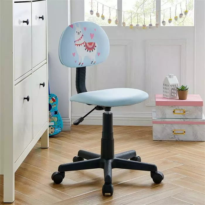 CARO-Möbel Drehstuhl ALPACA Für Kinder, Höhenverstellbar, Kunstleder In Hellblau 4 CARO-Möbel Drehstuhl ALPACA Für Kinder, Höhenverstellbar, Kunstleder In Hellblau – Bild 2