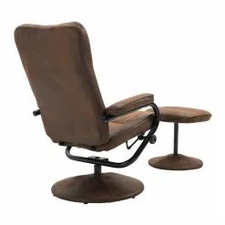 CARO-Möbel Relaxsessel DAKOTA Mit Hocker Und Stoffbezug Im Wildleder Look / Braun -Sitzmöbel Verkaufsgeschäft 93873 3