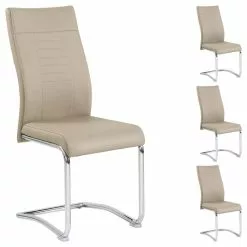 CARO-Möbel 4er Esszimmerstuhl Set LOANO In Braun