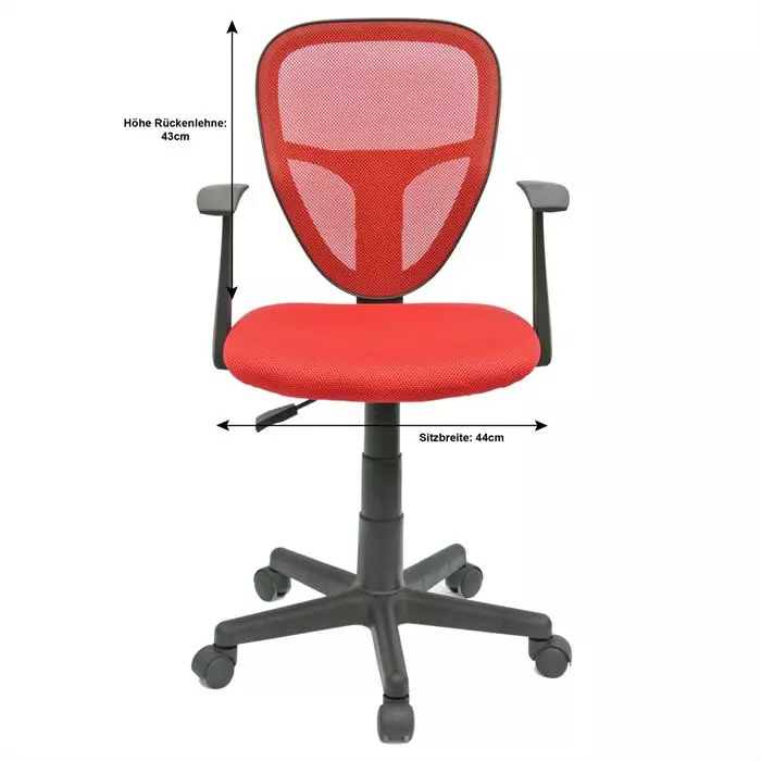 CARO-Möbel Kinderdrehstuhl STUDIO In Rot Mit Armlehnen 7 CARO-Möbel Kinderdrehstuhl STUDIO In Rot Mit Armlehnen – Bild 5