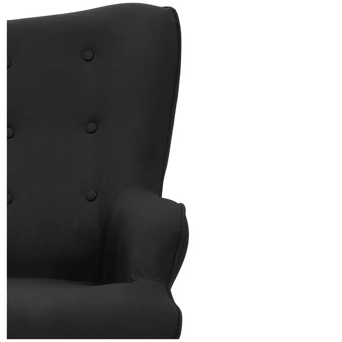 CARO-Möbel Polstersessel AMSTERDAM Stoffbezug In Schwarz 4 CARO-Möbel Polstersessel AMSTERDAM Stoffbezug In Schwarz – Bild 2