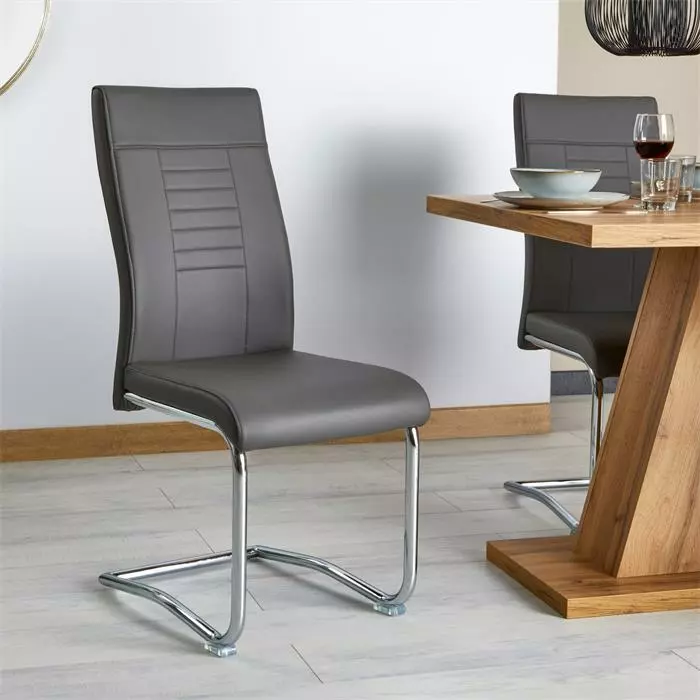 CARO-Möbel 4er Esszimmerstuhl Set LOANO In Dunkelgrau 4 CARO-Möbel 4er Esszimmerstuhl Set LOANO In Dunkelgrau – Bild 2