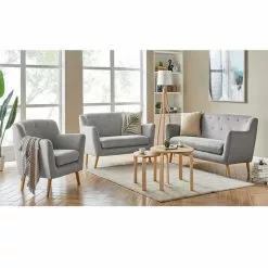 CARO-Möbel Sessel CESENA In Grau, Stoffbezug -Sitzmöbel Verkaufsgeschäft 94275 4